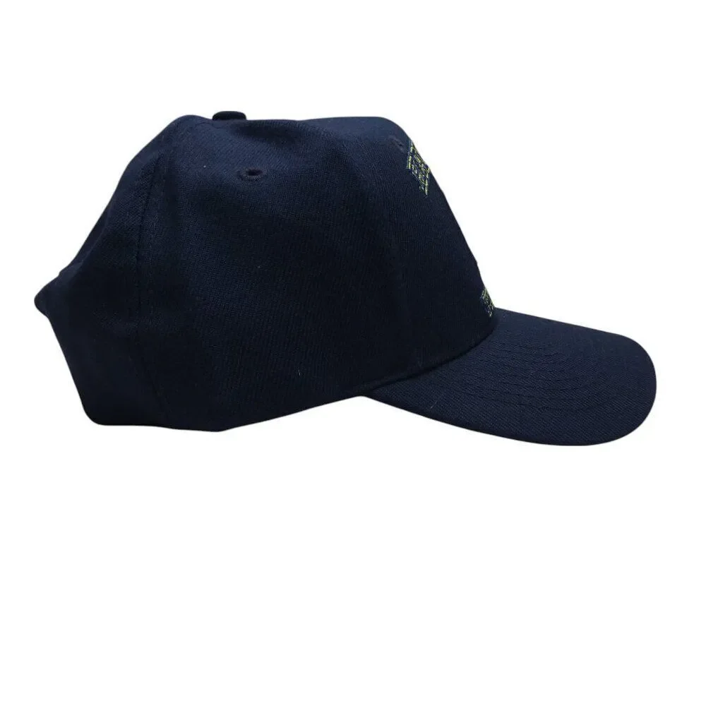 Vintage Nissin Hawaiian Firefighter Navy Blue Snapback Hat Adjustable Cap